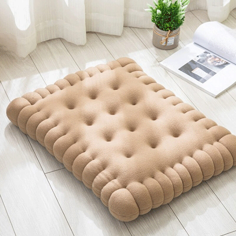 Whimsical Biscuit Dog Bed Cozy Soft Durable Quick Dry