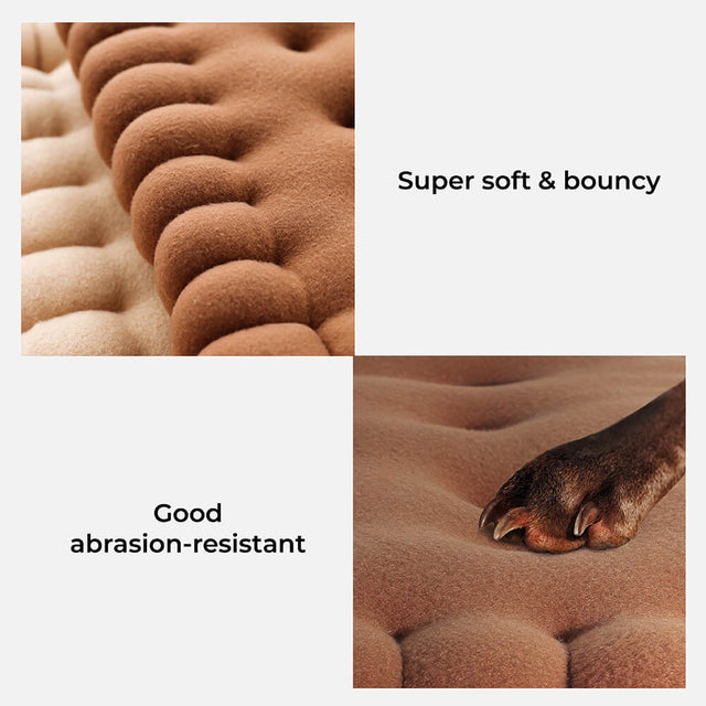 Whimsical Biscuit Dog Bed Cozy Soft Durable Quick Dry