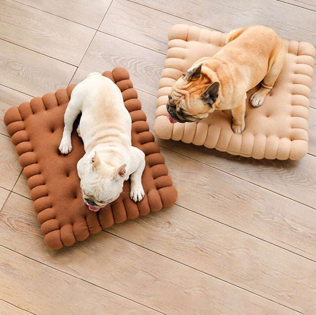 Whimsical Biscuit Dog Bed Cozy Soft Durable Quick Dry