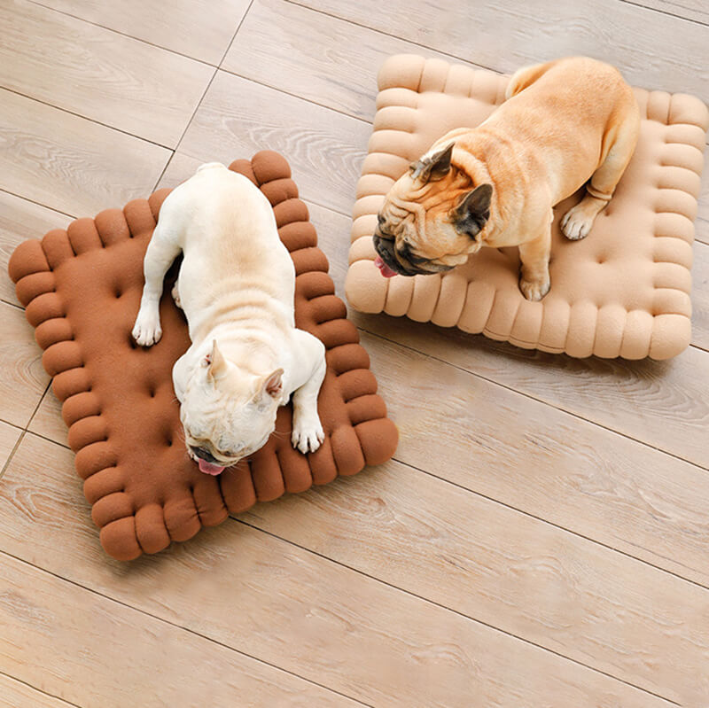 Whimsical Biscuit Dog Bed Cozy Soft Durable Quick Dry
