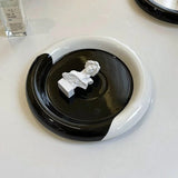 Geometric Design Ceramic Plate for Stylish Serving 20cm
