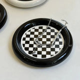 Geometric Design Ceramic Plate for Stylish Serving 20cm