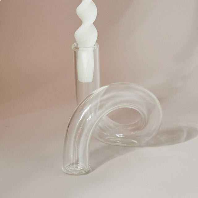 Elegant Glass Vase Candle Holders for Home Decor Centerpiece