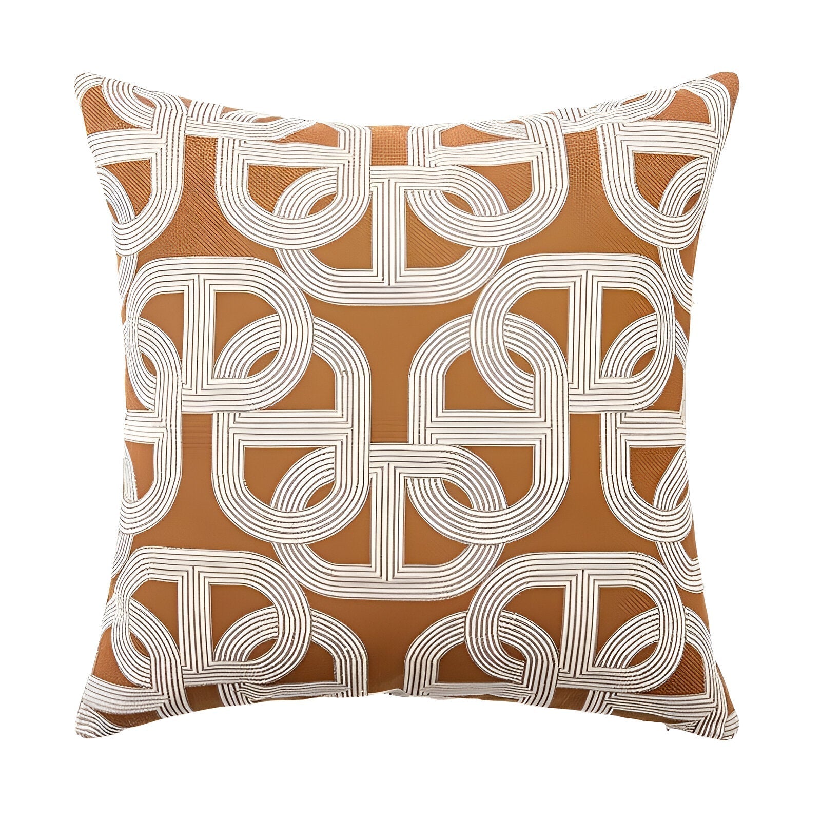Gold Geometric Design Cushion Cover in Jacquard Style