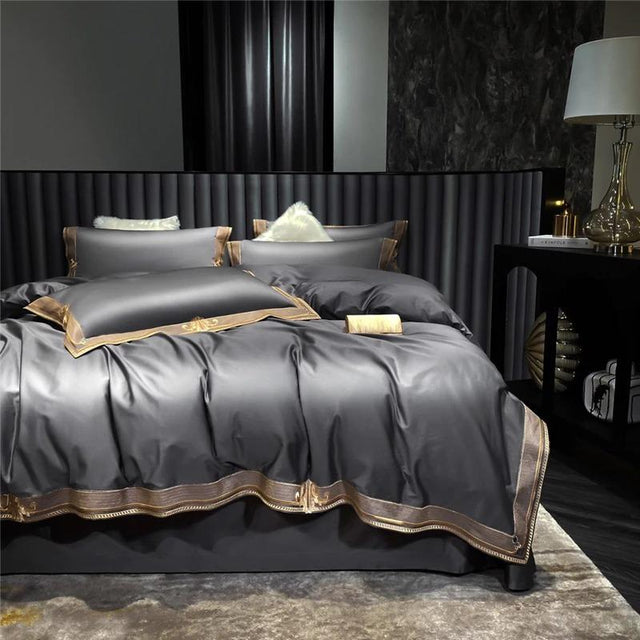 Grigio Premium Embroidered Duvet Cover Set