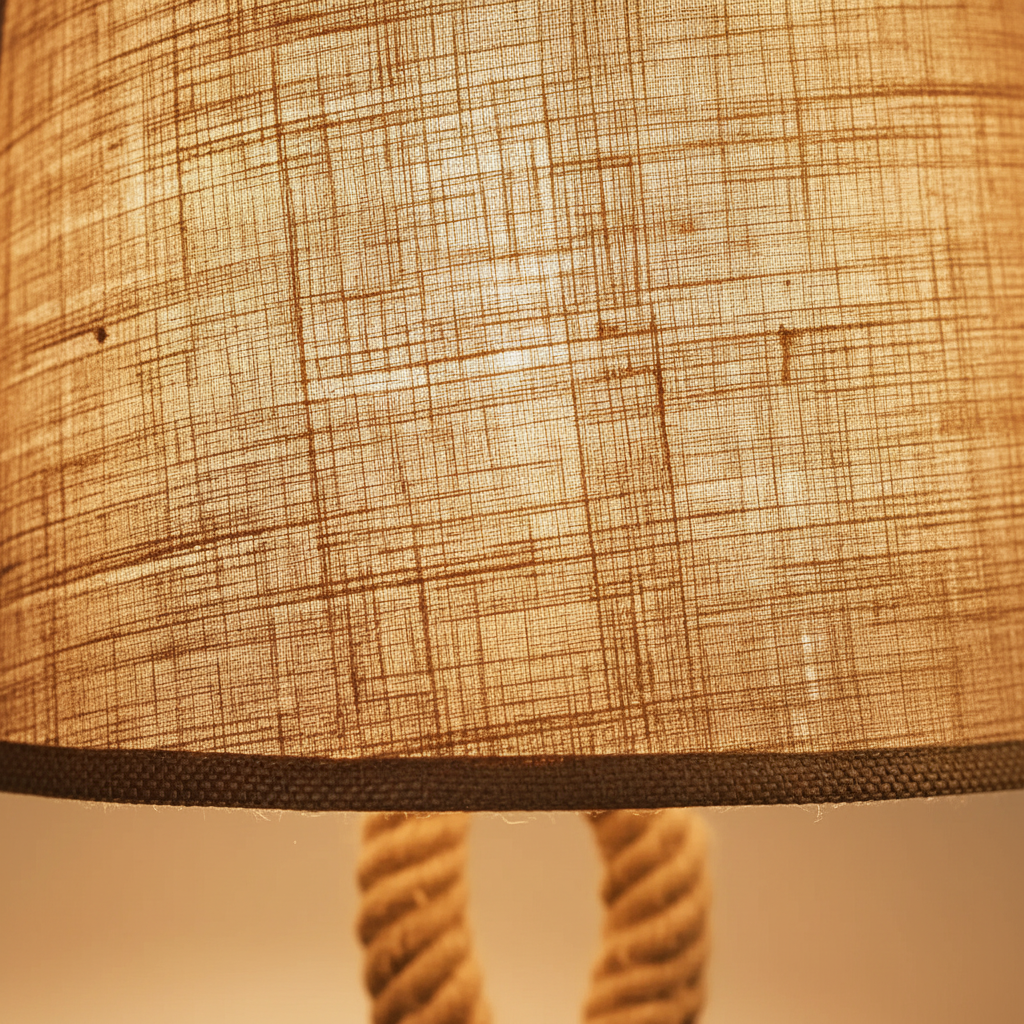 Hemp Rope Linen Table Lamp with Rustic Style Shade