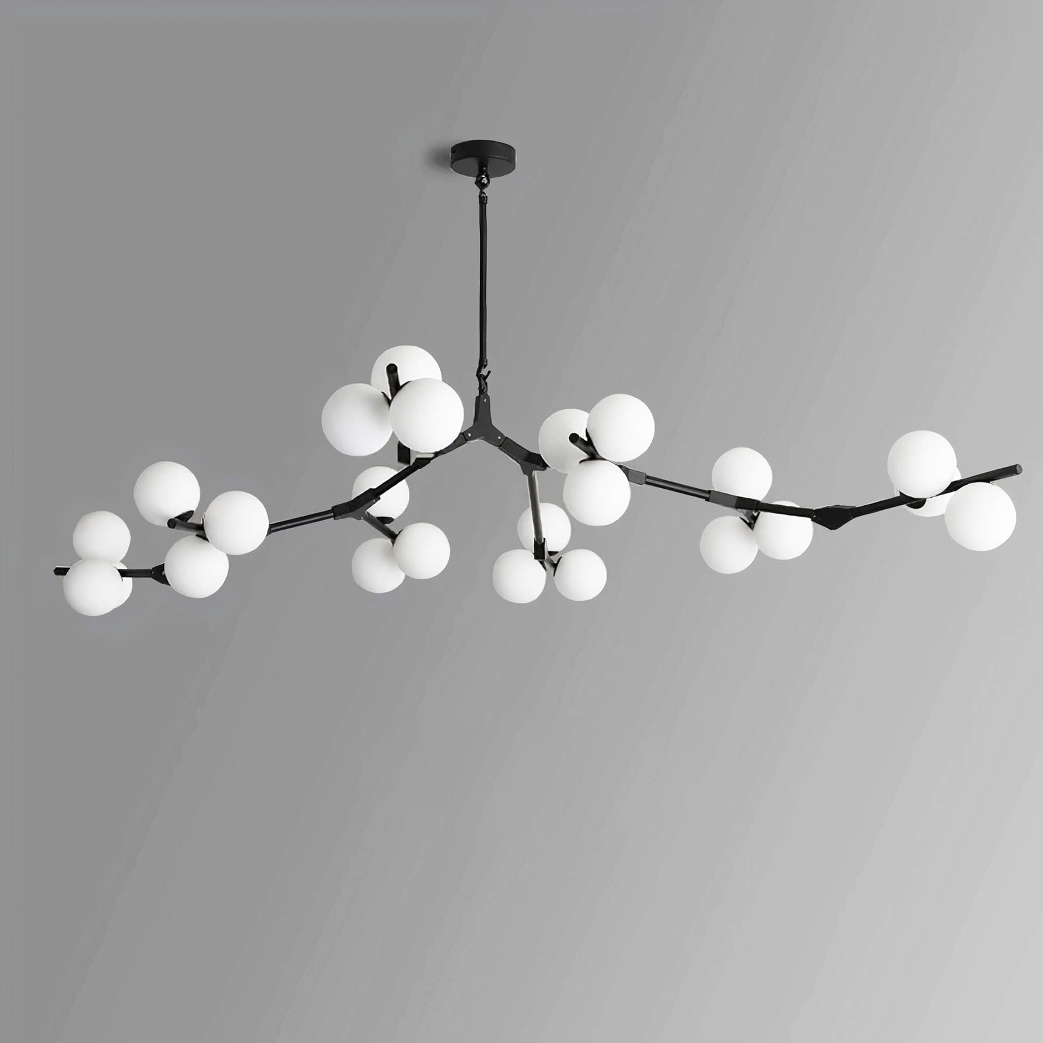 Heritage Scandinavian Chandelier – Modern Branch Design with Ambient Glass Globes