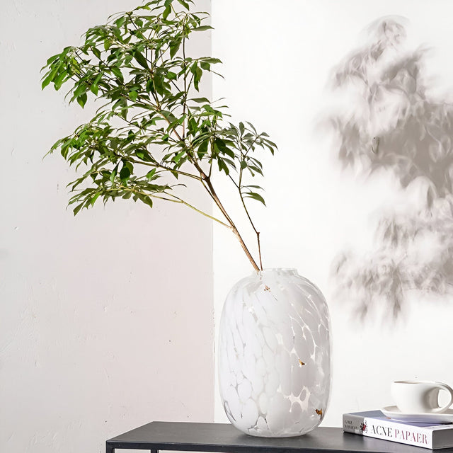 High Sense Marble Effect Glass Vase for Elegant Decor