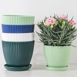 Home Garden Plant Pot With Tray - Modern Plastic Design