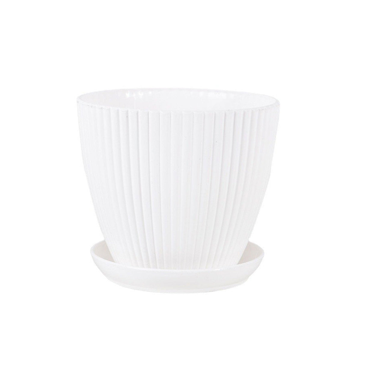Home Garden Plant Pot With Tray - Modern Plastic Design