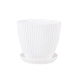 Home Garden Plant Pot With Tray - Modern Plastic Design