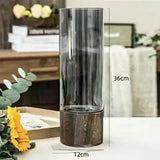 Hydroponic Wood & Glass Vase for Stylish Home Decor