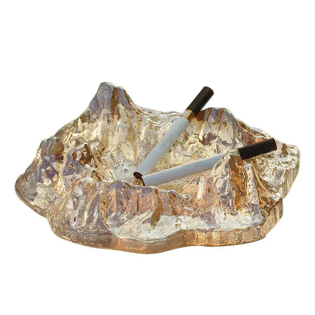 Ice Style Mountain Glass Ashtray Decoration for Home Use