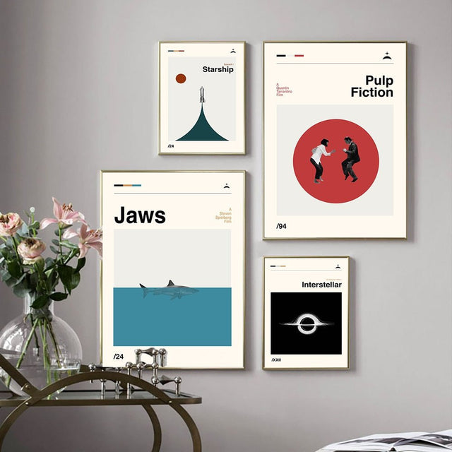 Iconic Films Retro Wall Art Canvas Posters - Unframed Decor