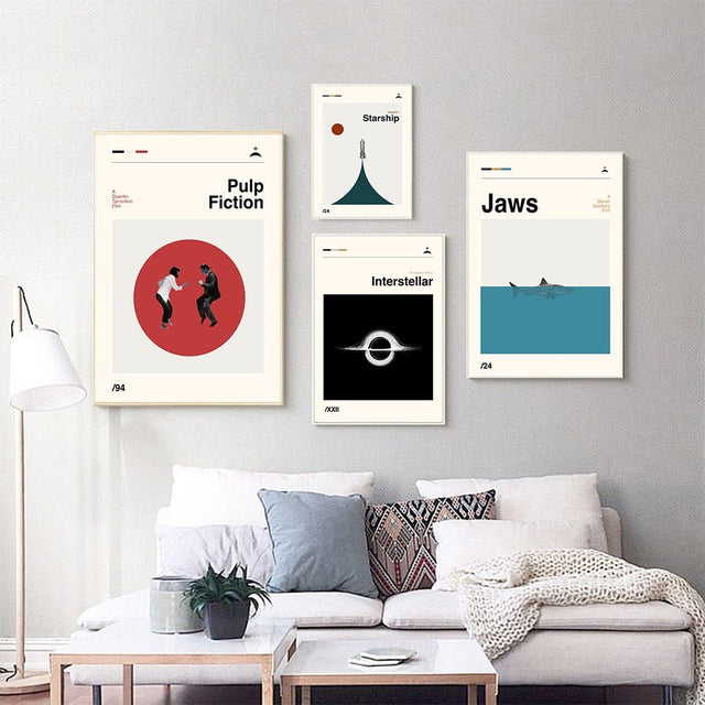 Iconic Films Retro Wall Art Canvas Posters - Unframed Decor
