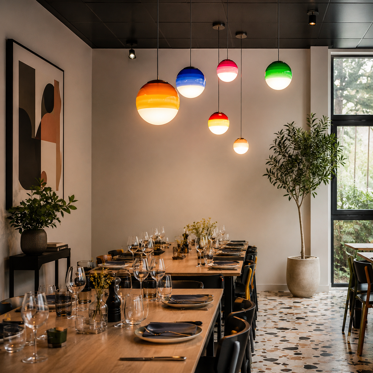 Gradient Glass Pendant Light – Coloured Ombré Ceiling Light