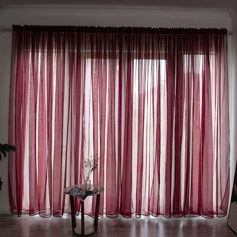 Solid Voile Window Curtain - Lightweight Polyester Design