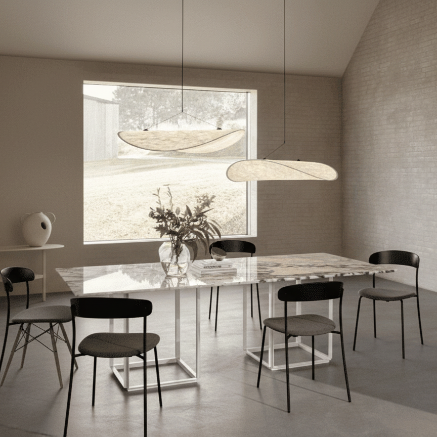 Japandi Sculptural LED Ceiling Light – Pendant Lamps for Dining Room & Living Room