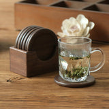 Japanese Style Six Piece Wooden Coaster Set - Eco-Friendly
