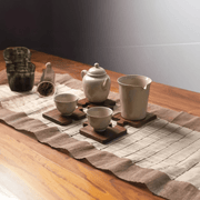 Jigsaw Shape Walnut Wood Coaster Set - Rustic Charm Design