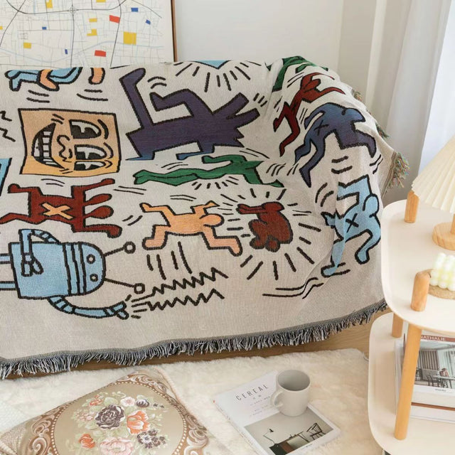 Keith Haring Jigsaw Throw Blanket for Cozy Comfort