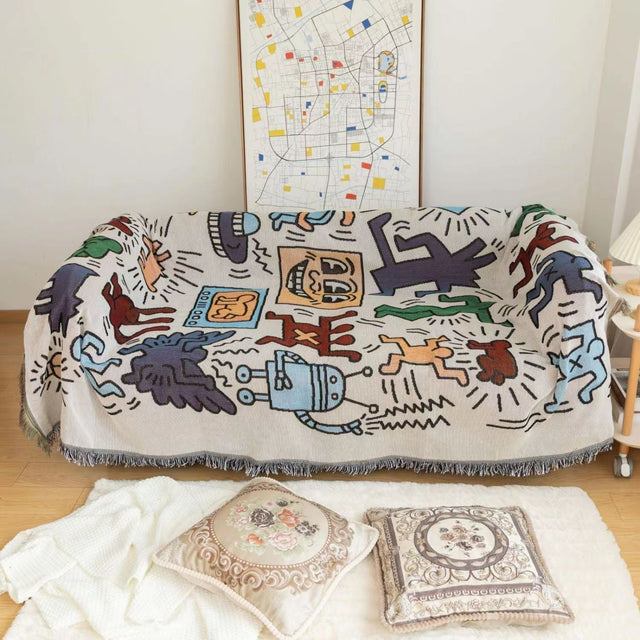 Keith Haring Jigsaw Throw Blanket for Cozy Comfort