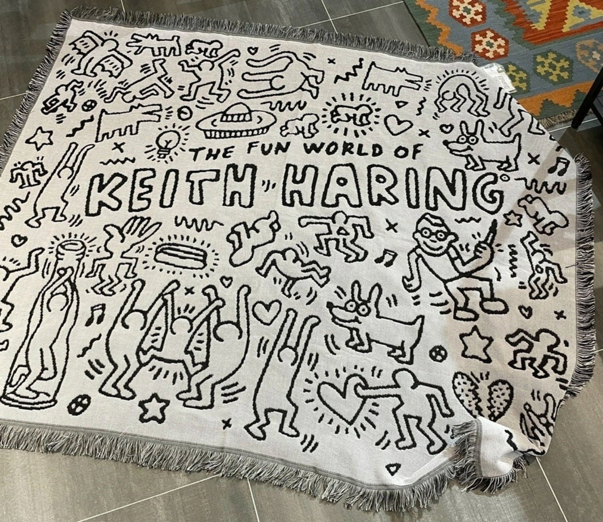 Keith Haring Jigsaw Throw Blanket for Cozy Comfort