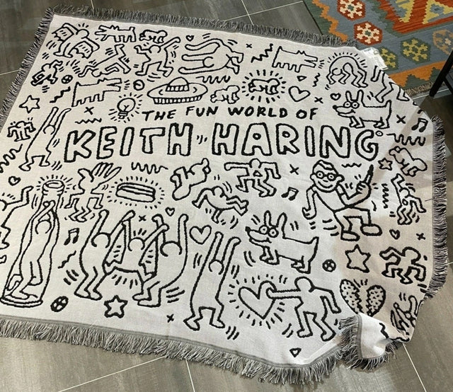 Keith Haring Jigsaw Throw Blanket for Cozy Comfort
