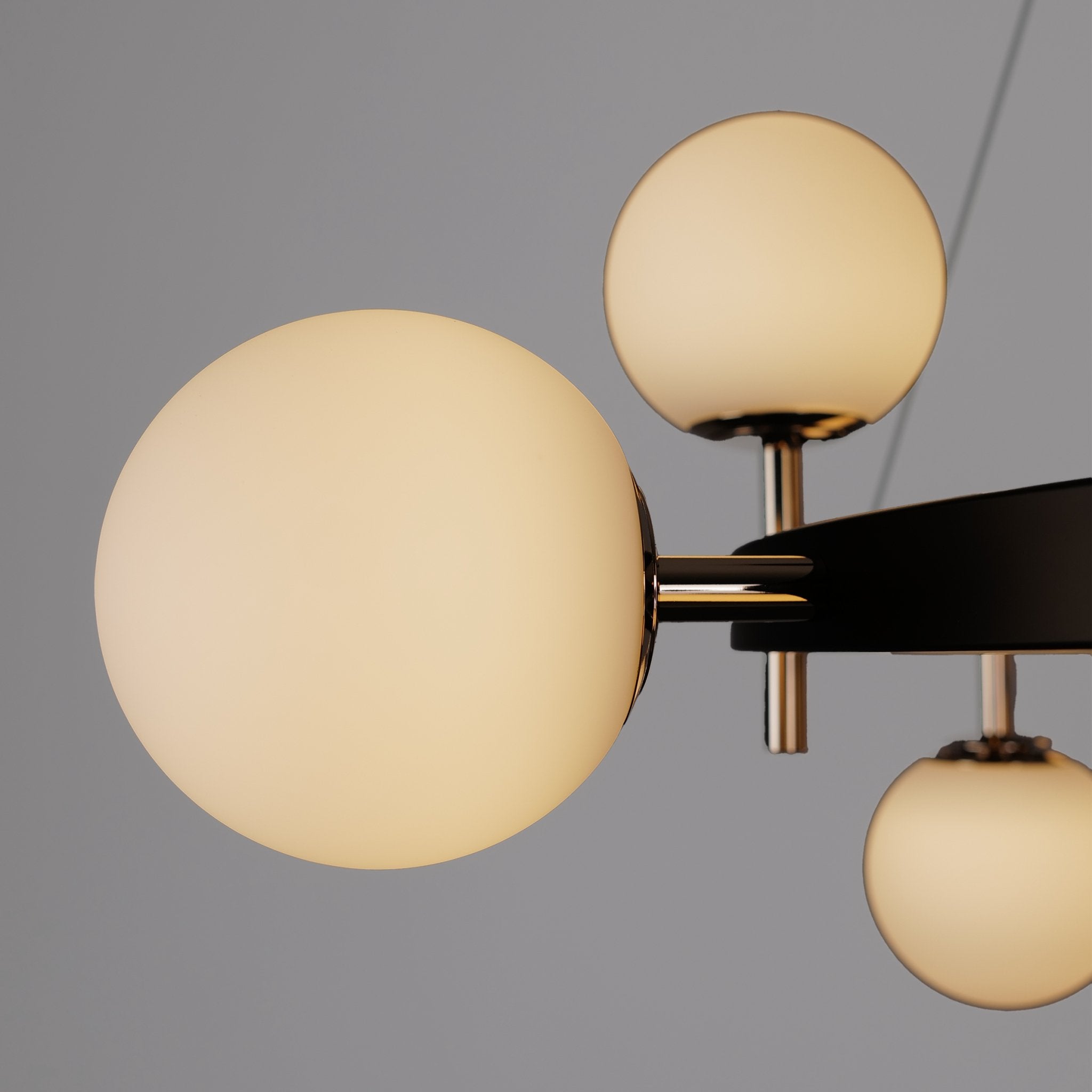 Kingsman Chandelier – Luxury Glass Globe Ceiling Light in Gold & Brown