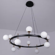 Kingsman Chandelier – Luxury Glass Globe Ceiling Light in Gold & Brown