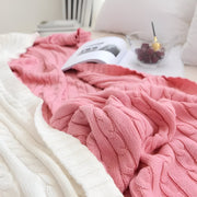 Knitted Cotton Solid Colour Throw Blanket for Cozy Comfort