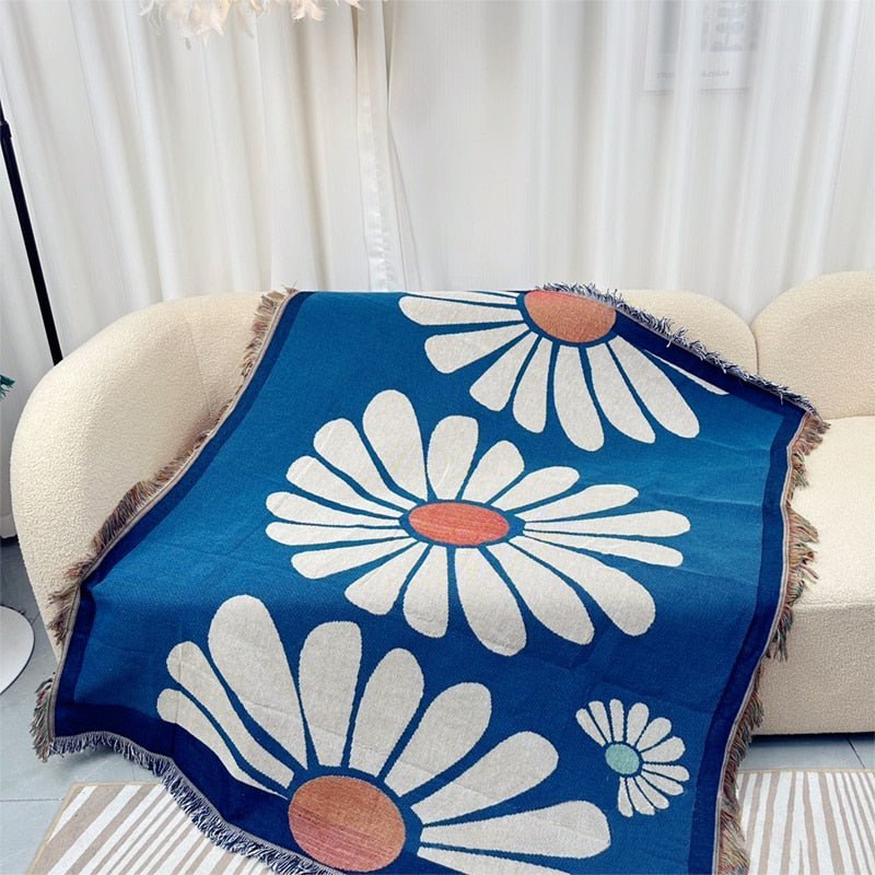 Knitted Jacquard Throw Blanket for Cozy Home Decor