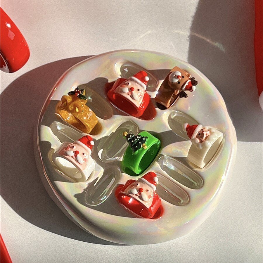 Handmade Ceramic Decorative Mini Ring Holder Tray