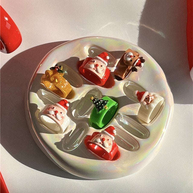 Handmade Ceramic Decorative Mini Ring Holder Tray