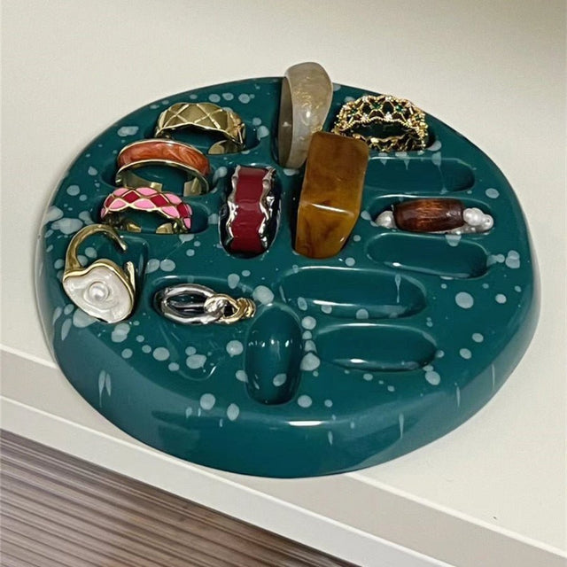 Handmade Ceramic Decorative Mini Ring Holder Tray