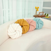 Lamb's Wool Knotted Throw Cushion - Cozy Hand Woven Design