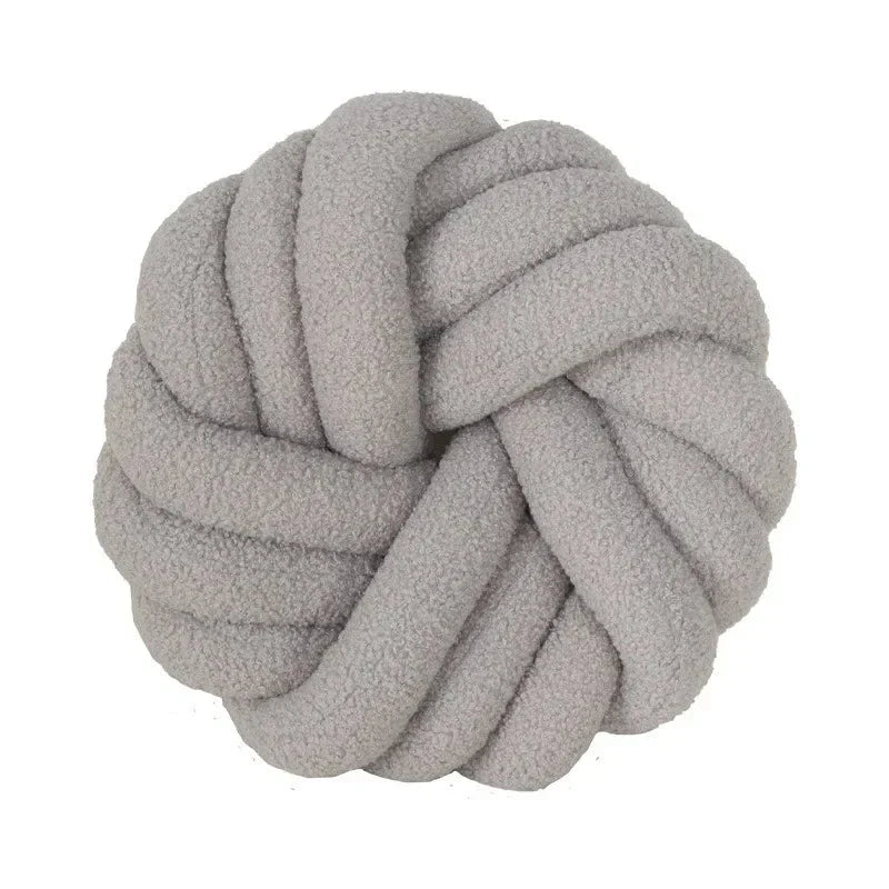 Lamb's Wool Knotted Throw Cushion - Cozy Hand Woven Design