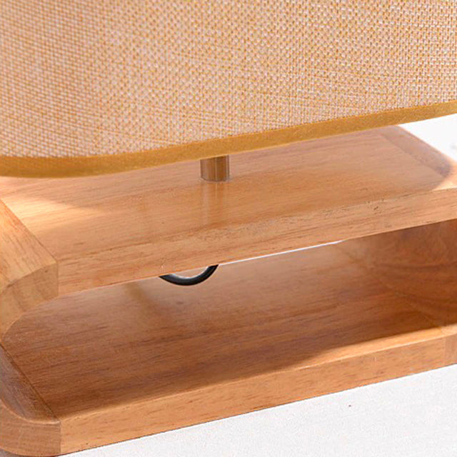 Nordic Wooden Bedside Lamp with Touch-Sensitive LED Design