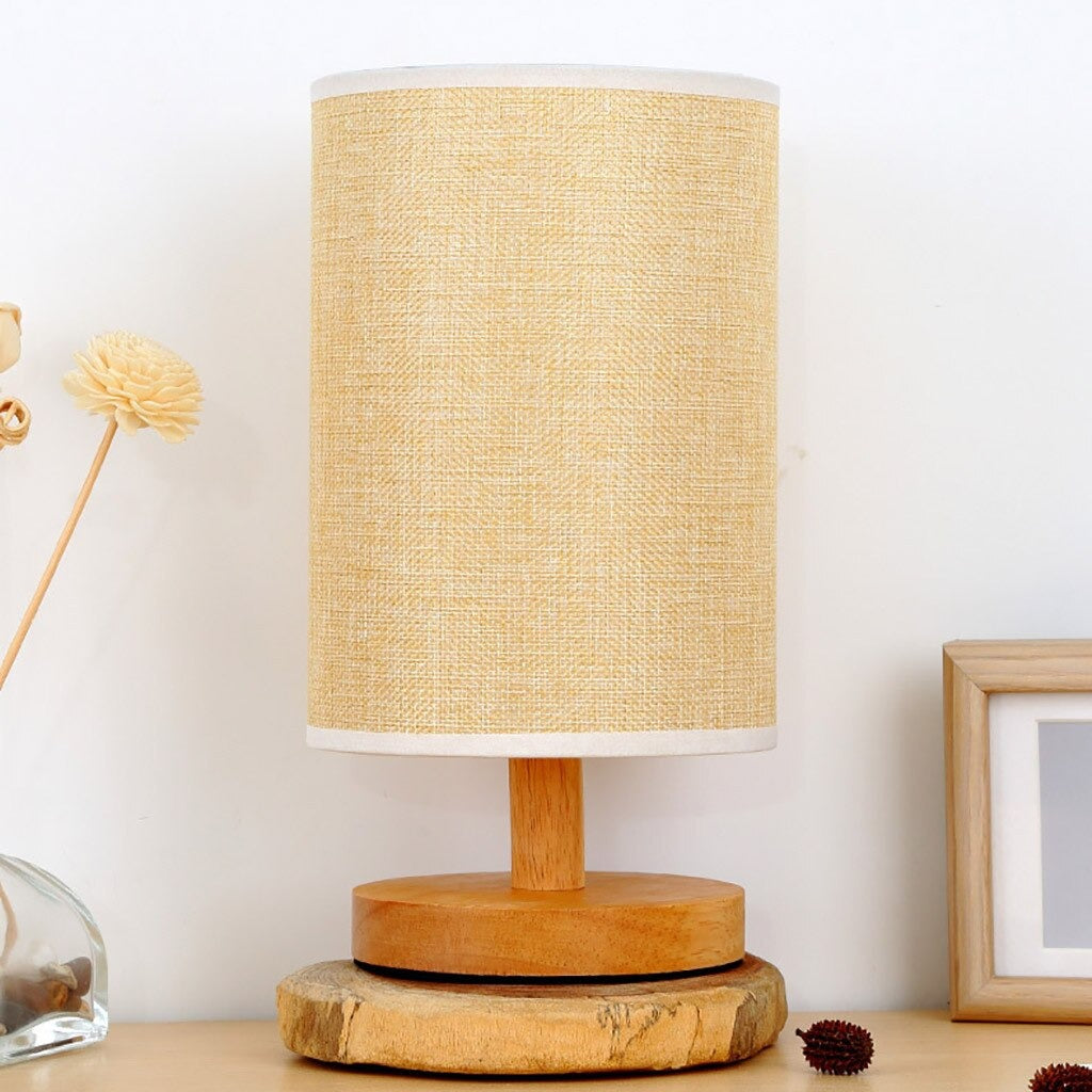 Scandinavian Wooden Bedside Lamp with Touch Control Design