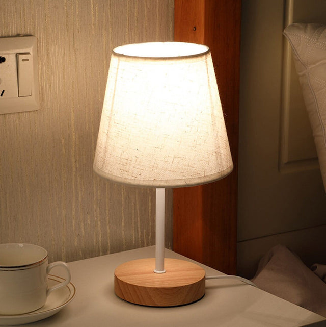 Scandinavian Wooden Stella Bedside Lamp Touch Sensitive Design