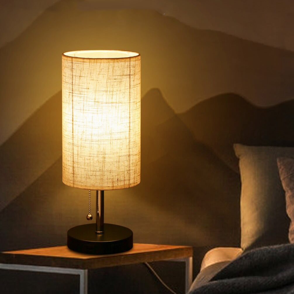 Scandinavian Style Bedside Lamp With Charger And Touch Control