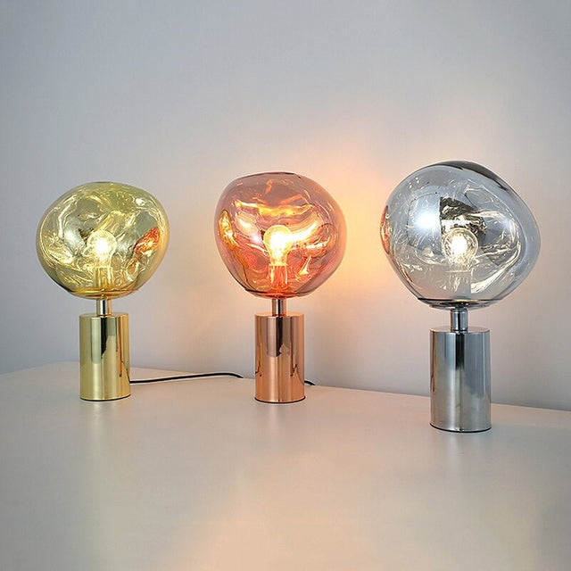 Lava Ball Design Bedside Lamp with Chic Glass Style