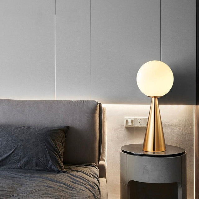 Modern Golden Bedside Lamp with Touch-Sensitive LED Design
