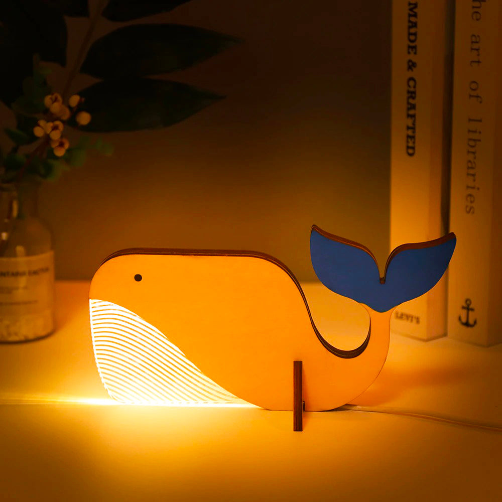 Wooden Animal Bedside Lamp for Children in Cute Design