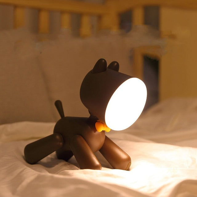 Cordless Dog Bedside Lamp - Cute Animal Night Light