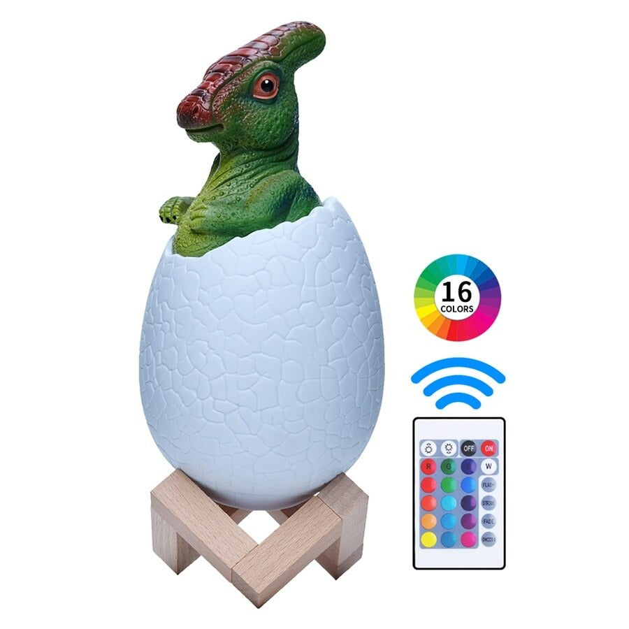 Dinosaur Bedside Lamp for Children with 16 Color Options