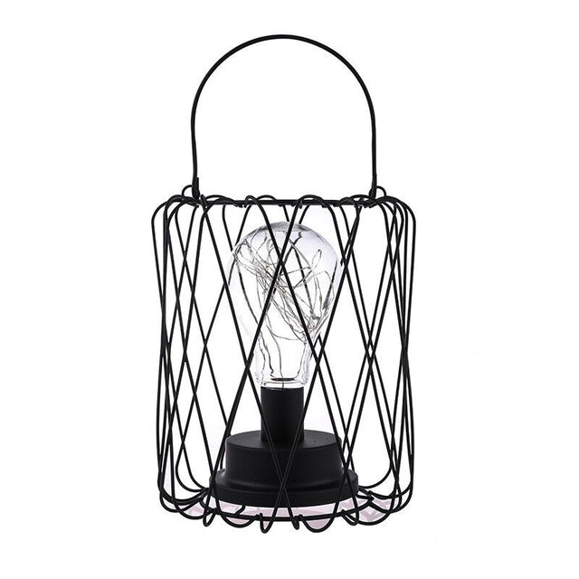 Industrial Battery-Powered Bedside Lamp With Colorful Beads