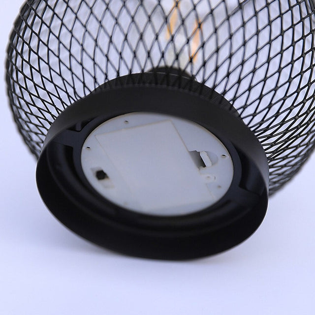 Cage Industrial Bedside Lamp with LED, Cordless Design