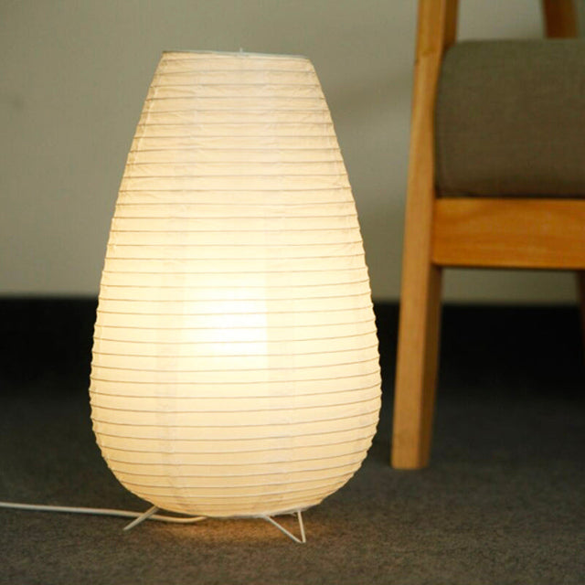 Japanese Paper Lantern Bedside Lamp in Industrial Style