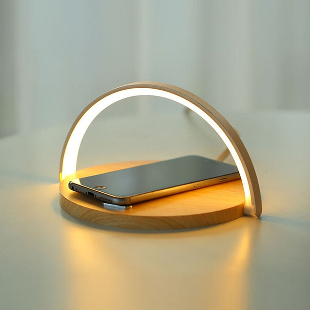 Chic Glass LED Bedside Lamp With Charger for Modern Rooms